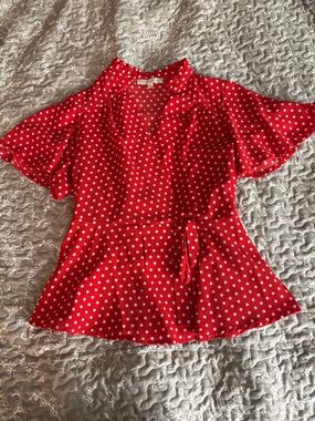 Monteau Red and White Polka Dot Kids Dress